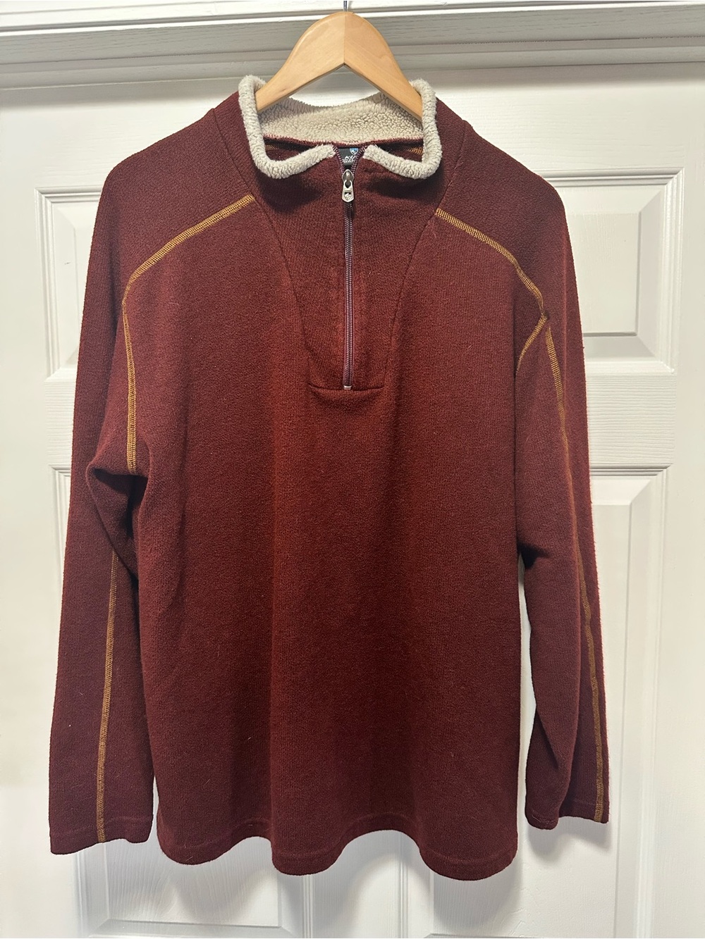 Kuhl Men's Half-Zip Fleece Pullover Sweater - Burgundy